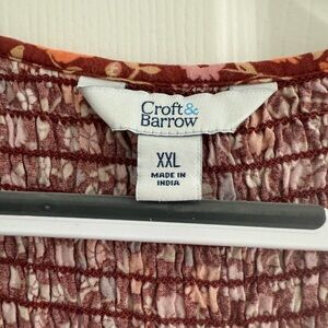 Croft & Barrow Floral Red and Pink Blouse